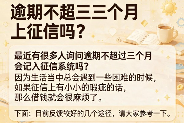 逾期不超三个月上征信吗？盘点几个审核容易过的平台