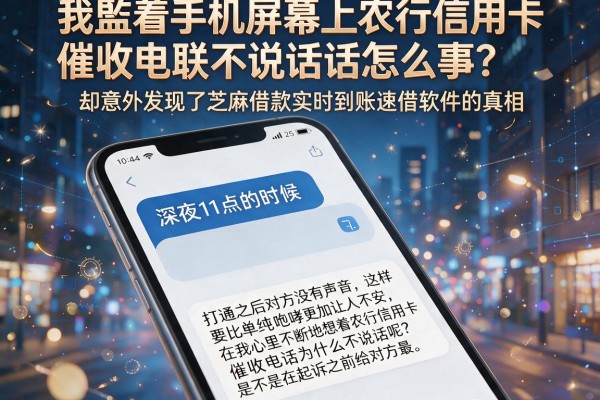 我盯着手机屏幕上农行信用卡催收电联不说话怎么回事，却意外发现了芝麻借款实时到账速借软件的真相