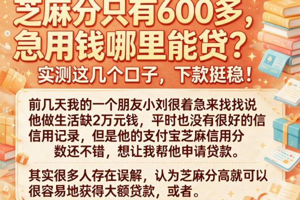 芝麻分只有600多，急用钱哪里能贷？实测这几个口子，下款挺稳！