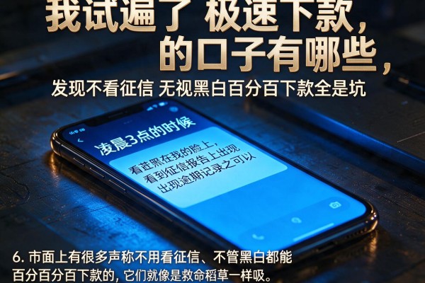 我试遍了极速下款的口子有哪些，发现不看征信无视黑白百分百下款全是坑