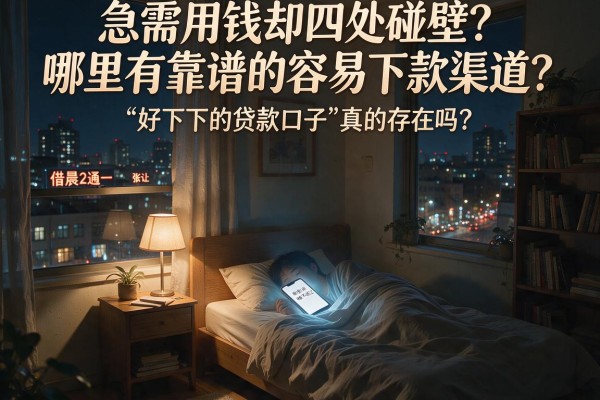 急需用钱却四处碰壁？哪里有靠谱的容易下款渠道？所谓的“好下下的贷款口子”真的存在吗？