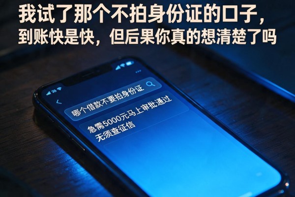 我试了那个不拍身份证的口子，到账快是快，但后果你真的想清楚了吗