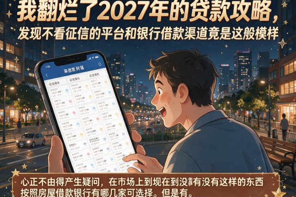我翻烂了2027年的贷款攻略，发现不看征信的平台和银行借款渠道竟是这般模样