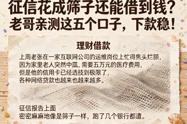征信花成筛子还能借到钱？老哥亲测这五个口子，下款稳！