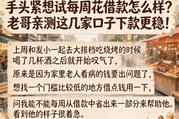 手头紧想试每周花借款怎么样？老哥亲测这几家口子下款更稳！