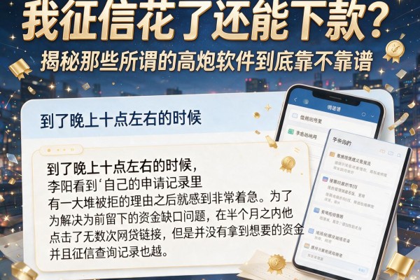 我征信花了还能下款？揭秘那些所谓的高炮软件到底靠不靠谱
