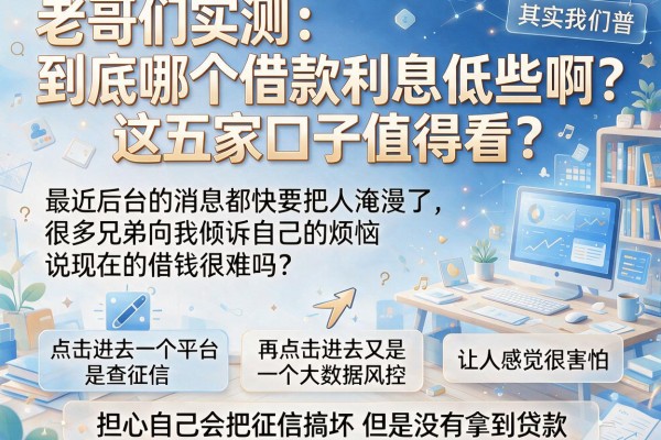 老哥们实测：到底哪个借款利息低些啊，这五家口子值得看