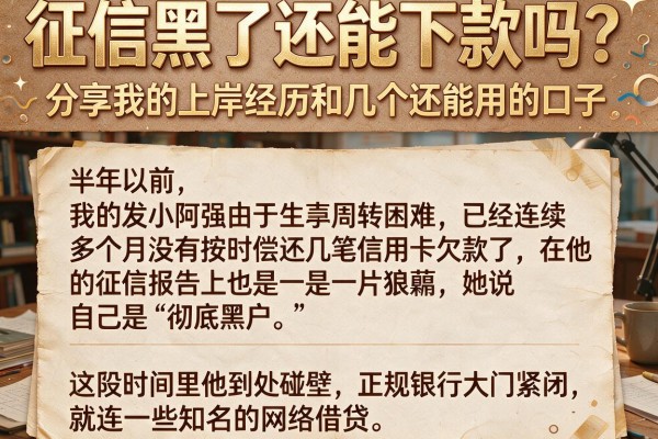 征信黑了还能下款吗？分享我的上岸经历和几个还能用的口子