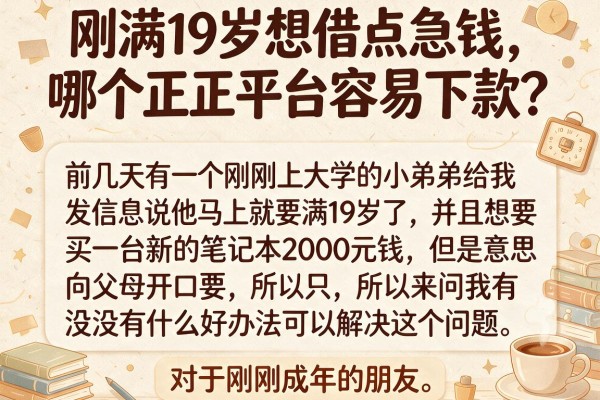 刚满19岁想借点急钱，哪个正规平台容易下款？
