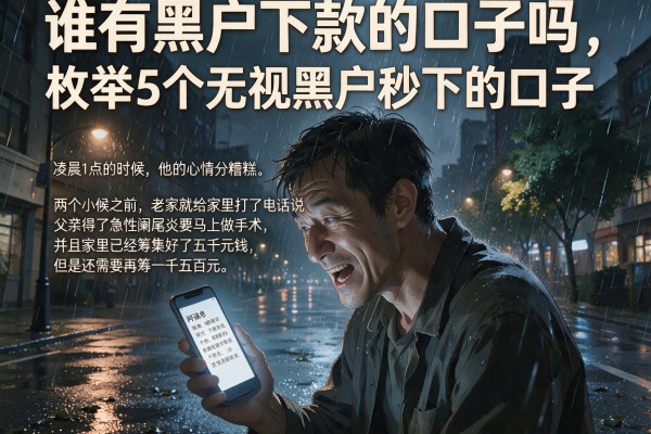 谁有黑户下款的口子吗，枚举5个无视黑户秒下的口子