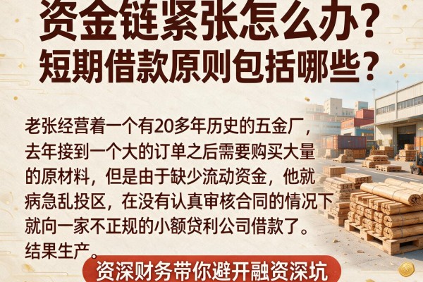 资金链紧张怎么办？短期借款原则包括哪些？资深财务带你避开融资深坑