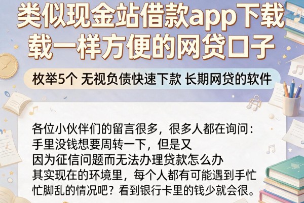 类似现金站借款app下载一样方便的网贷口子，枚举5个无视负债快速下款长期网贷的软件