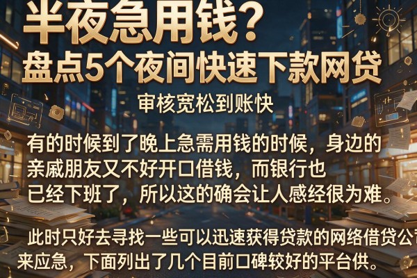半夜急用钱?盘点5个夜间快速下款网贷,审核宽松到账快