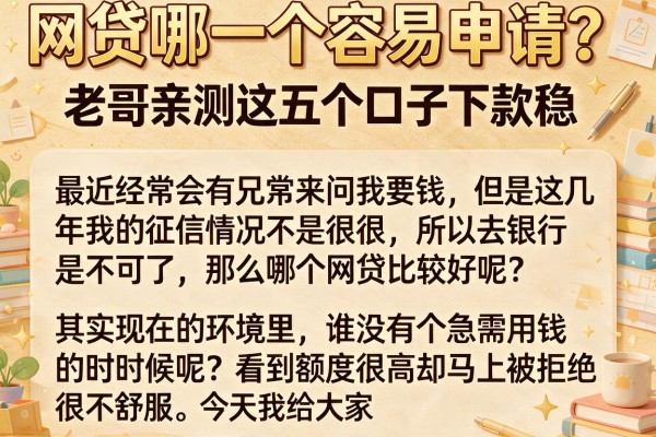 网贷哪一个容易申请？老哥亲测这五个口子下款稳
