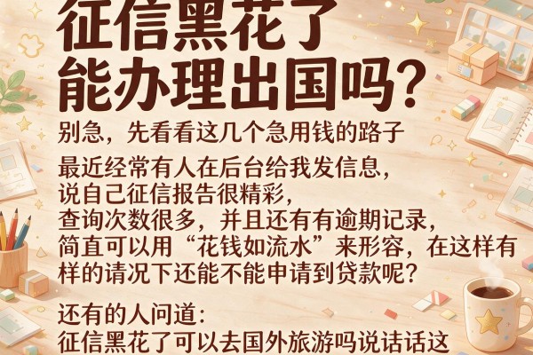 征信黑花了能办理出国吗？别急，先看看这几个急用钱的路子