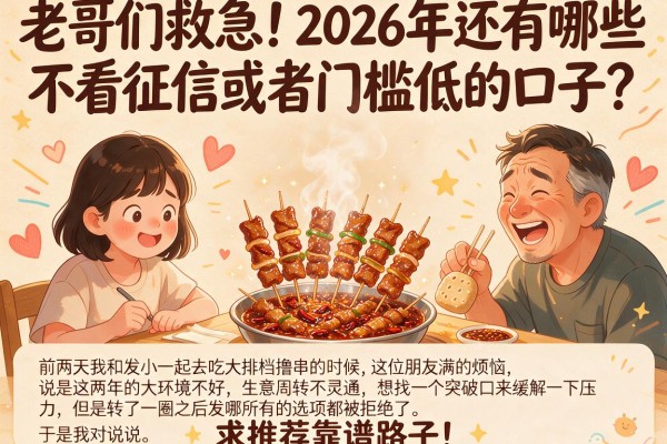 老哥们救急！2026年还有哪些不看征信或者门槛低的口子？求推荐靠谱路子！