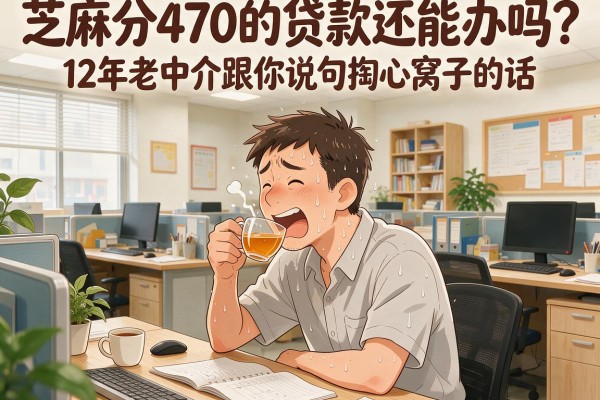 芝麻分470的贷款还能办吗？12年老中介跟你说句掏心窝子的话