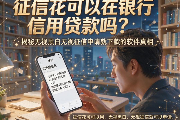 征信花可以在银行信用贷款吗？揭秘无视黑白无视征信申请就下款的软件真相