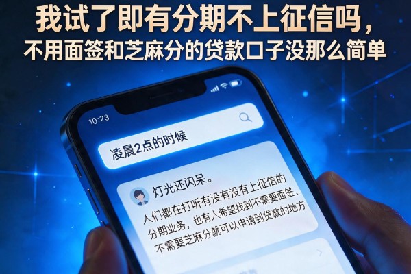 我试了即有分期不上征信吗，发现不用面签和芝麻分的贷款口子没那么简单