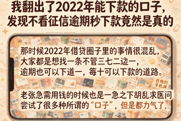 我翻出了2022年能下款的口子，发现不看征信逾期秒下款竟然是真的