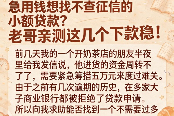 急用钱想找不查征信的小额贷款？老哥亲测这几个下款稳！