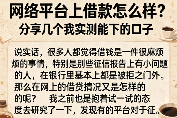网络平台上借款怎么样？分享几个我实测能下的口子