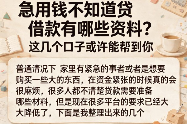 急用钱不知道贷借款有哪些资料？这几个口子或许能帮到你
