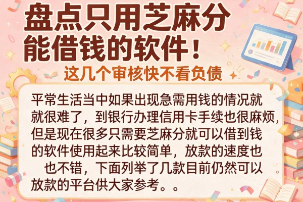 盘点只用芝麻分能借钱的软件，这几个审核快不看负债