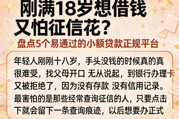 刚满18岁想借钱又怕征信花？盘点5个易通过的小额贷款正规平台