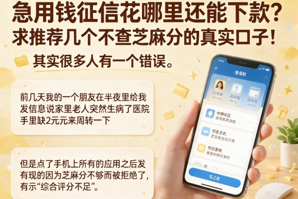 急用钱征信花哪里还能下款？求推荐几个不查芝麻分的真实口子！