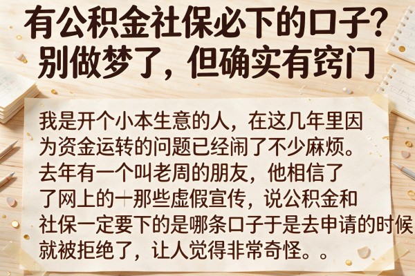 有公积金社保必下的口子？别做梦了，但确实有窍门