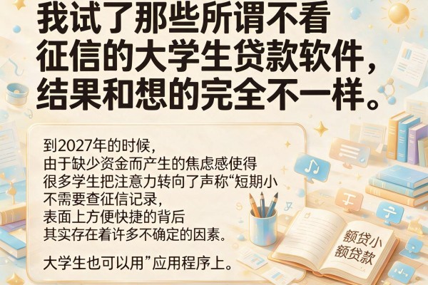 我试了那些所谓不看征信的大学生贷款软件，结果和想的完全不一样