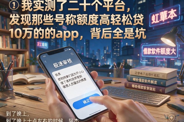 我实测了二十个平台，发现那些号称额度高轻松贷10万的app，背后全是坑