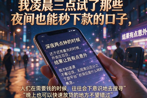 我凌晨三点试了那些夜间也能秒下款的口子，结果让我有点意外