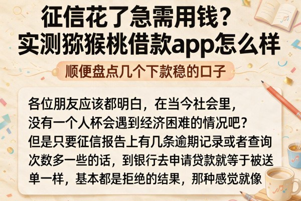 征信花了急需用钱？实测猕猴桃借款app怎么样，顺便盘点几个下款稳的口子