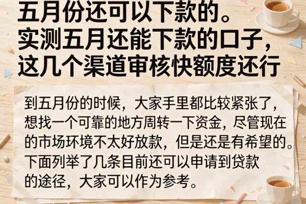 实测五月还能下款的口子，这几个渠道审核快额度还行