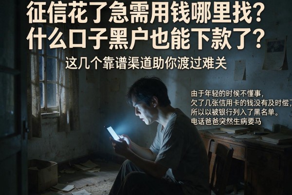 征信花了急需用钱哪里找？什么口子黑户也能下款了？这几个靠谱渠道助你渡过难关