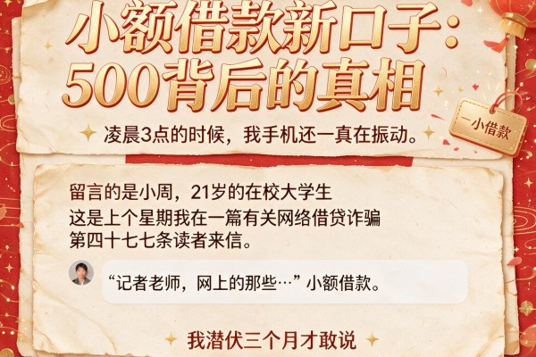 小额借款新口子500背后的真相，我潜伏三个月才敢说