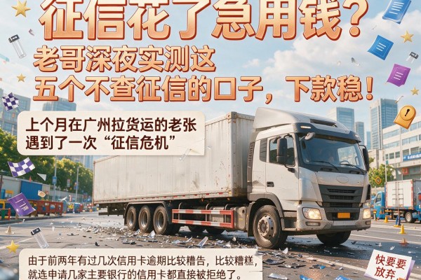征信花了急用钱？老哥深夜实测这五个不查征信的口子，下款稳！