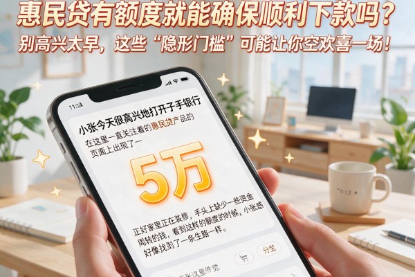惠民贷有额度就能确保顺利下款吗?别高兴太早,这些“隐形门槛”可能让你空欢喜一场!