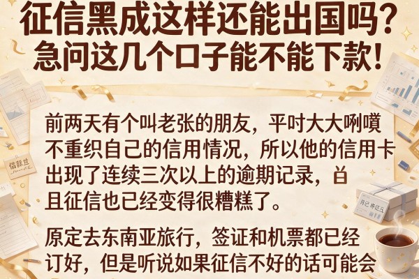 征信黑成这样还能出国吗?急问这几个口子能不能下款!