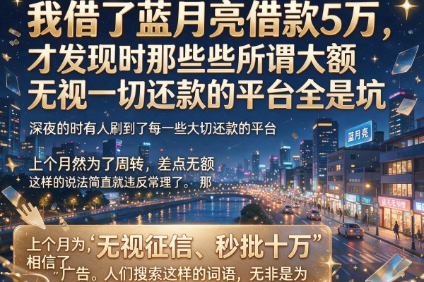 我借了蓝月亮借款5万，才发现那些所谓大额无视一切还款的平台全是坑