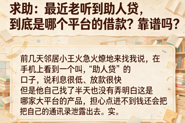 求助:最近老听到助人贷,到底是哪个平台的借款?靠谱吗?