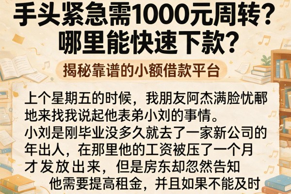 手头紧急需1000元周转？哪里能快速下款？揭秘靠谱的小额借款平台