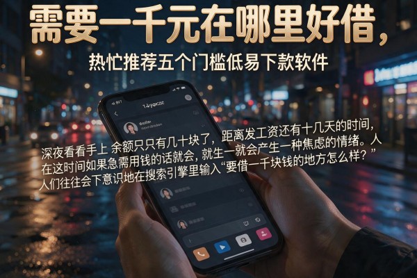 需要一千元在哪里好借，热忱推荐五个门槛低易下款软件