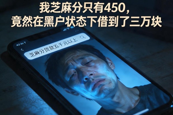 我芝麻分只有450，竟然在黑户状态下借到了三万块