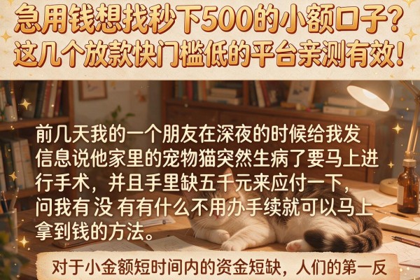 急用钱想找秒下500的小额口子？这几个放款快门槛低的平台亲测有效！