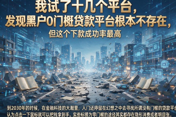 我试了十几个平台,发现黑户0门槛贷款平台根本不存在,但这个下款成功率最高