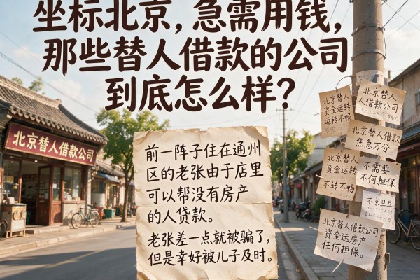 坐标北京，急需用钱，那些替人借款的公司到底怎么样？