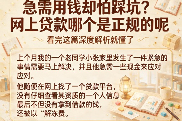 急需用钱却怕踩坑？网上贷款哪个是正规的呢，看完这篇深度解析就懂了